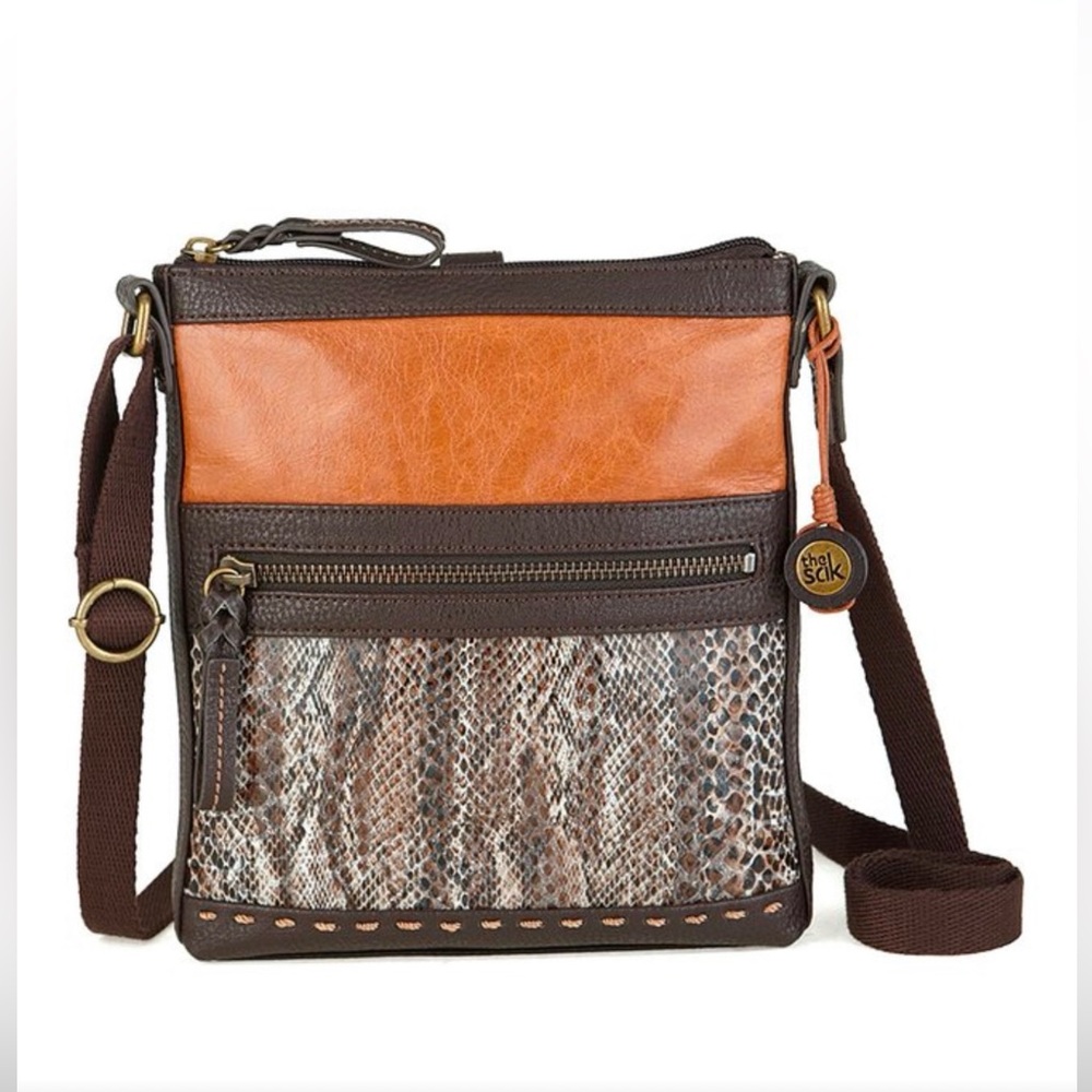 The Sak | Leather Crossbody with Snakeskin Embossing 🤎